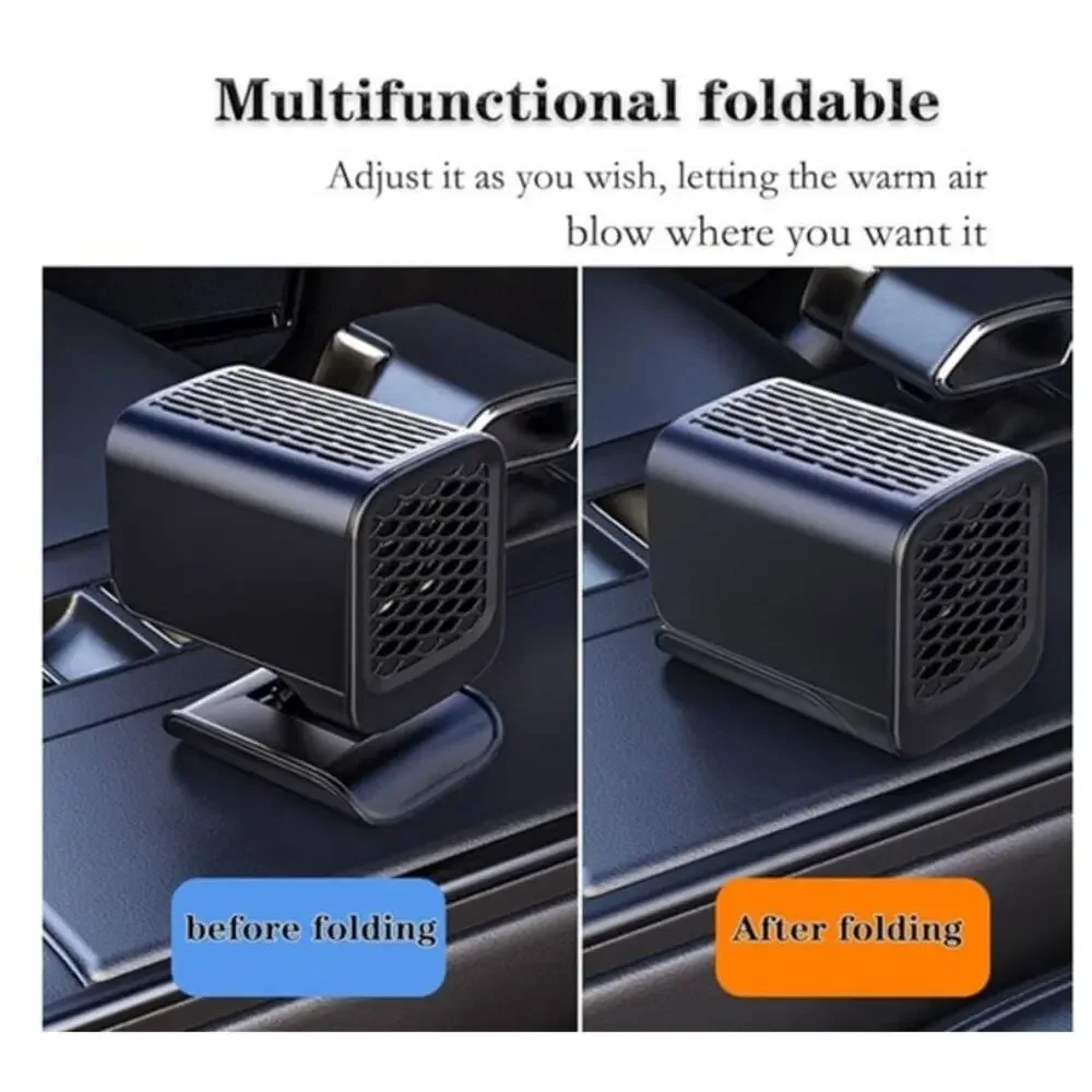New In Box Deeyota Black Car Mounted Heater Multifunction Folds Rotates 360 12V - Picture 4 of 8